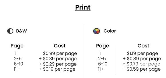 Print cost