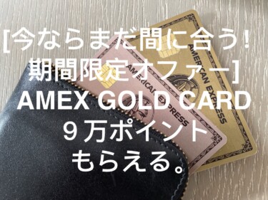 [期間限定9万ポイントもらえる]Amex Goldを作ろう～ウェルカムポイントでアメリカ-日本往復できる